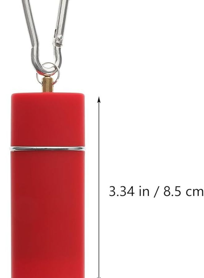 مطفأة سجائر معدنية مستطيلة محمولة صغيرة بسلسلة مفاتيح مع غطاء للاستخدام في السيارة والهواء الطلق وفي الجيب - Image 2